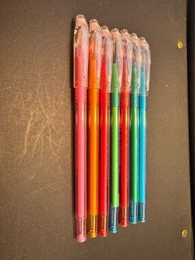 Assorted Neon Party Pens - Bright Blue, Green, Red, Orange, Pink